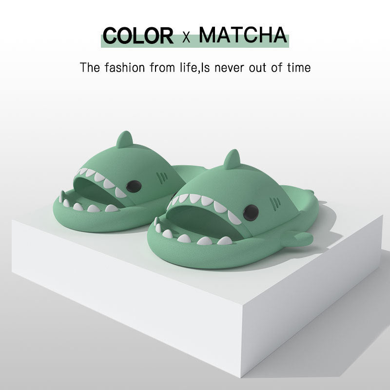 Shark Slides Adult's Slippers Indoor Outdoor Funny Shark Cartoon